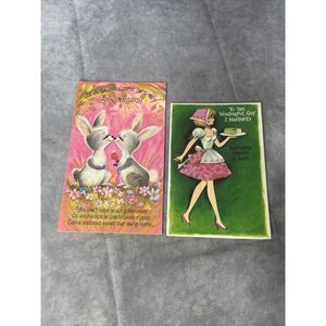 vintage anniversary & father's day card lot of 2‎ 1960s 1970s Used